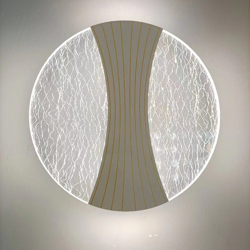 Modern Minimalist Round Diamond Hardware Acrylic LED Wall Sconce Lamp For Bedroom