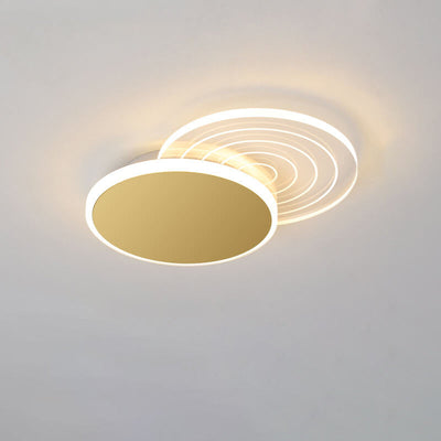 Creative Simple Geometric Overlap Design LED Flush Mount Light