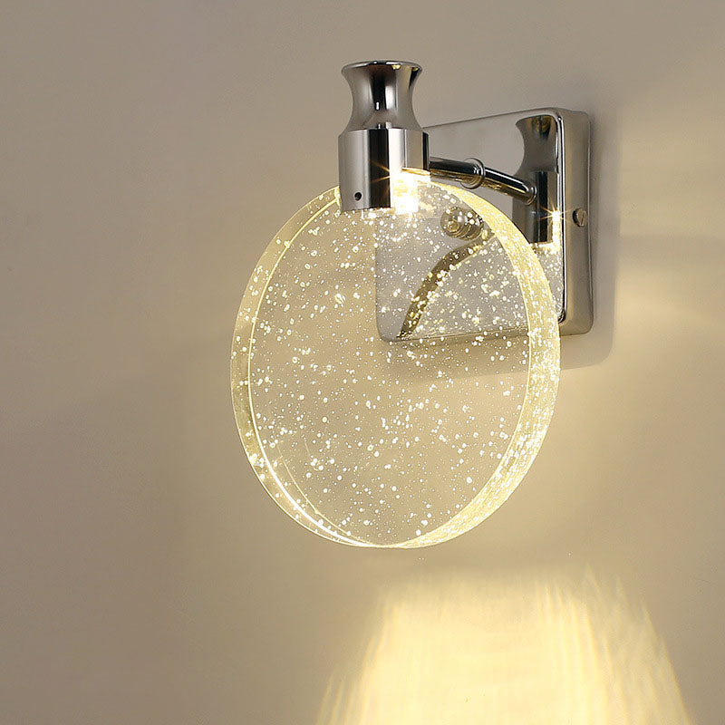 Modern Luxury Round Bubble Crystal Aluminum Iron LED Wall Sconce Lamp For Living Room