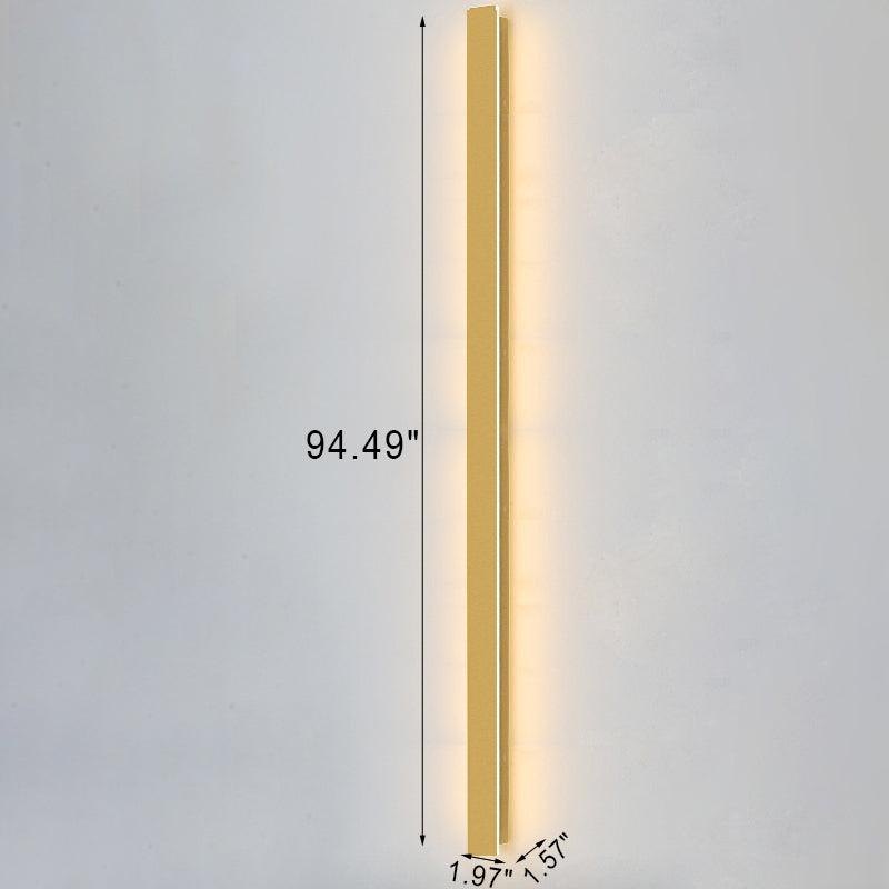 Outdoor Modern Simple Gold Long Strip Acrylic Iron Waterproof LED Wall Sconce Lamp