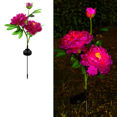 Modern Simulated Flowers Decorative Solar Outdoor Lawn LED Garden Ground Insert Landscape Light