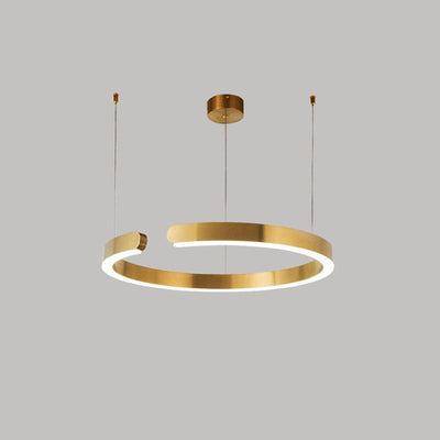 Suspension LED ronde minimaliste moderne en acier inoxydable 