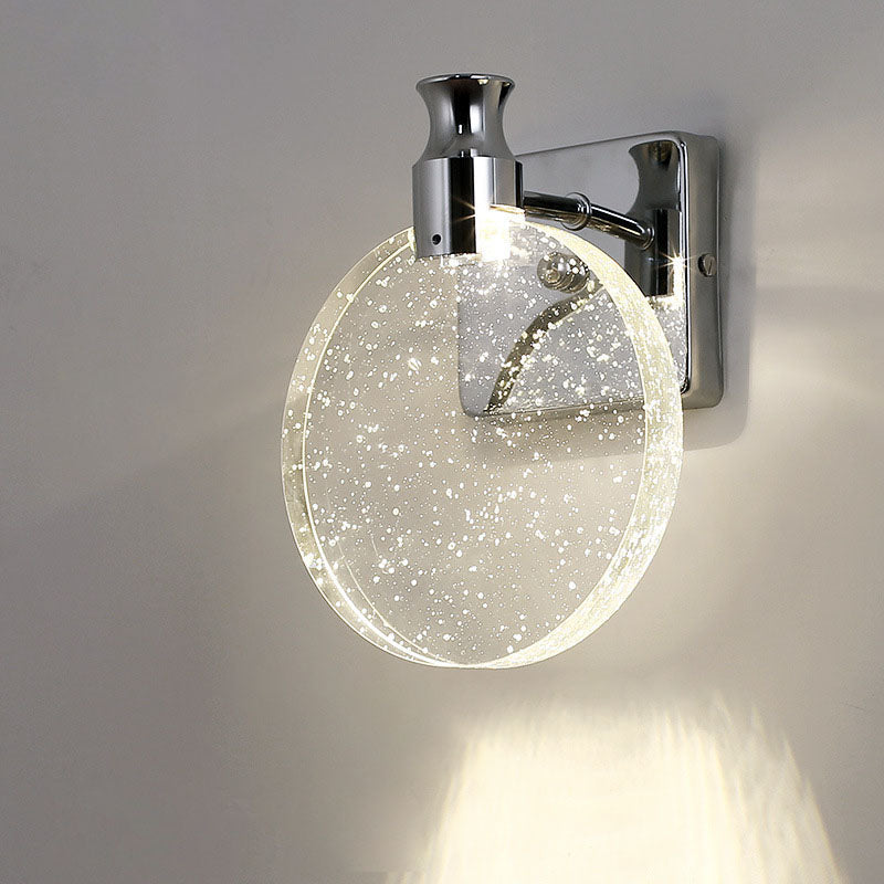 Modern Luxury Round Bubble Crystal Aluminum Iron LED Wall Sconce Lamp For Living Room