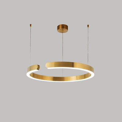 Suspension LED ronde minimaliste moderne en acier inoxydable 