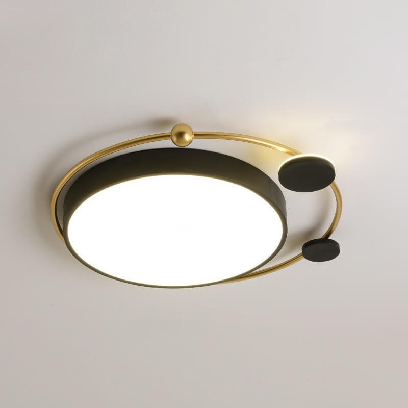 Plafonnier LED encastré en acrylique avec anneau circulaire en fer et luxe moderne, luminaire décoratif de plafond, idéal pour le salon 