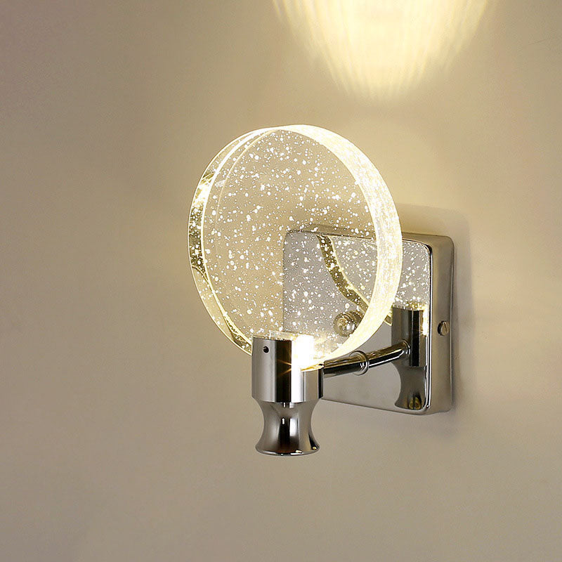 Modern Luxury Round Bubble Crystal Aluminum Iron LED Wall Sconce Lamp For Living Room