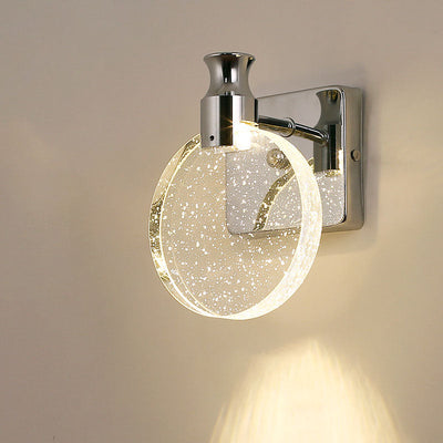 Modern Luxury Round Bubble Crystal Aluminum Iron LED Wall Sconce Lamp For Living Room