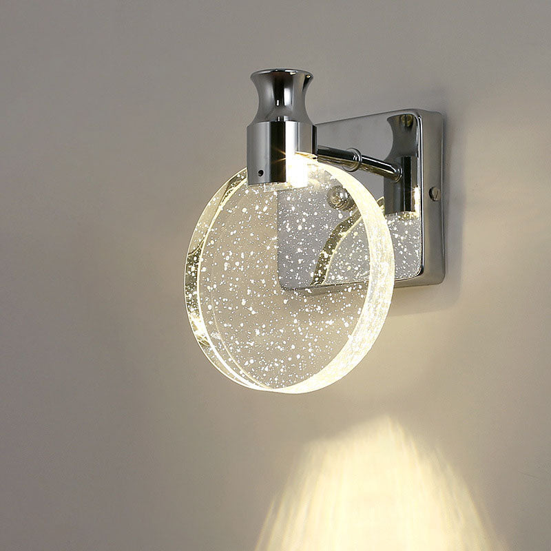 Applique murale LED en fer et aluminium, cristal à bulles rondes de luxe moderne, lampe pour salon 