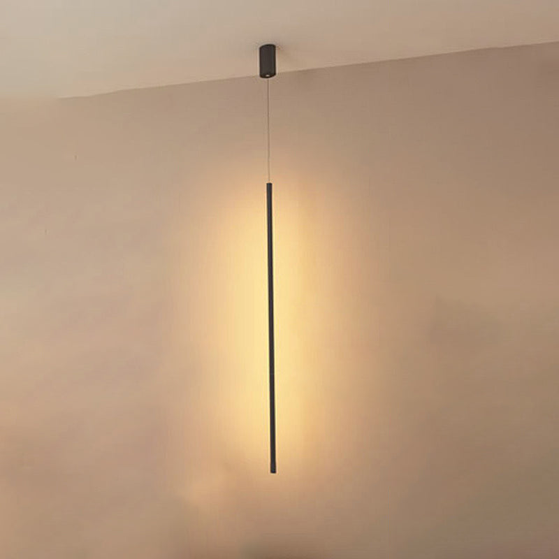 Modern Minimalist Aluminum Straigh Line LED Pendant Light For Living Room