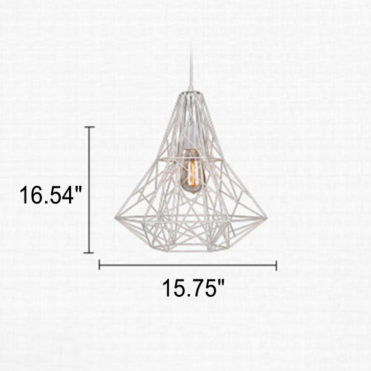 Vintage Industrial Iron Cage 1-Light Pendant Light