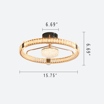 Light Luxury Minimalist Crystal Ring LED Flush Mount Light