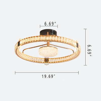 Light Luxury Minimalist Crystal Ring LED Flush Mount Light