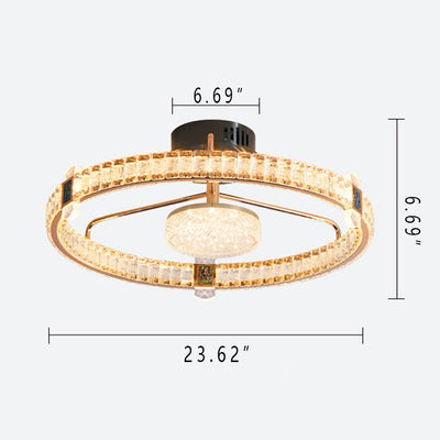 Light Luxury Minimalist Crystal Ring LED Flush Mount Light