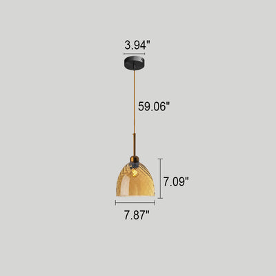 Nordische kreative runde geometrische strukturierte Glas-1-Licht-Pendelleuchte 