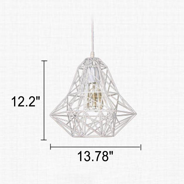 Vintage Industrial Iron Cage 1-Light Pendant Light