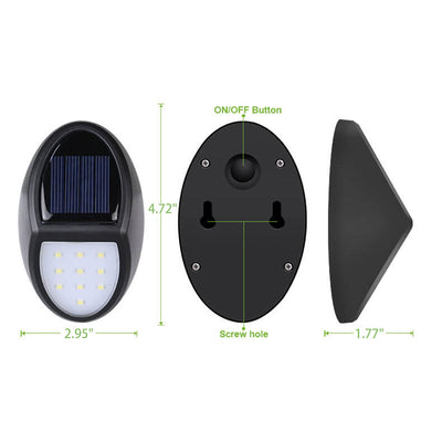 Einfache Solar Oval Zaun Außenwandleuchte Lampe 