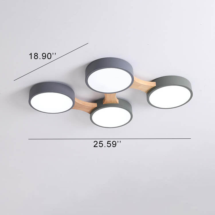 Moderne Macaron Circle 3/4/5/8 Light LED-Deckenleuchte für bündige Montage 