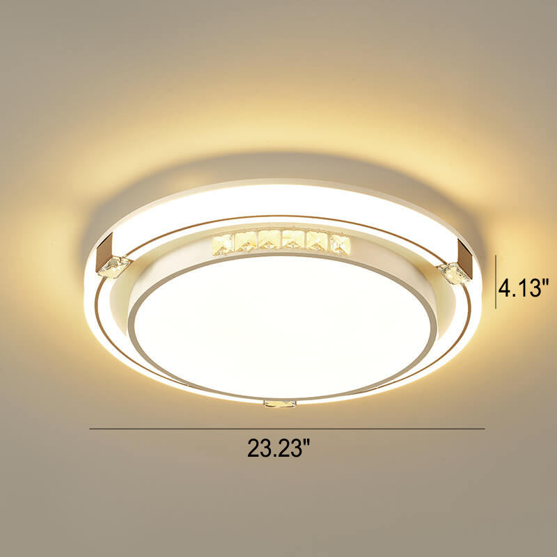 Moderne luxuriöse rechteckige/quadratische/runde dekorative LED-Deckenleuchte aus Kristall 